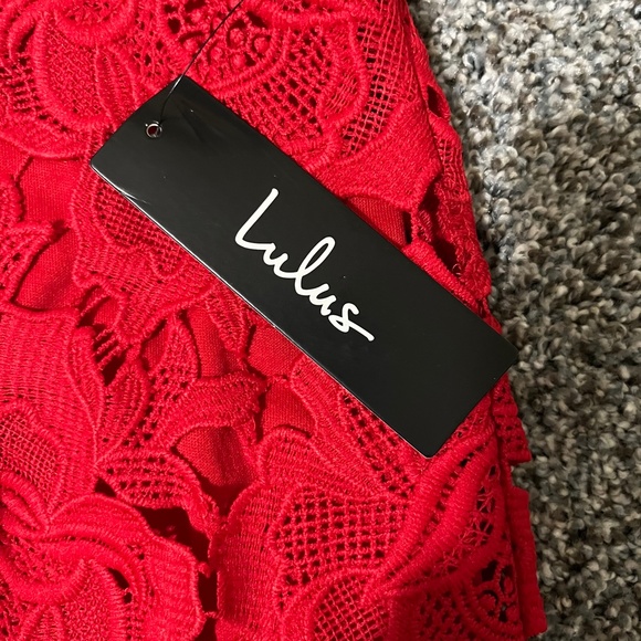 Lulus Dream Red Lace Pencil Skirt; New with Tags; Large - Picture 11 of 16